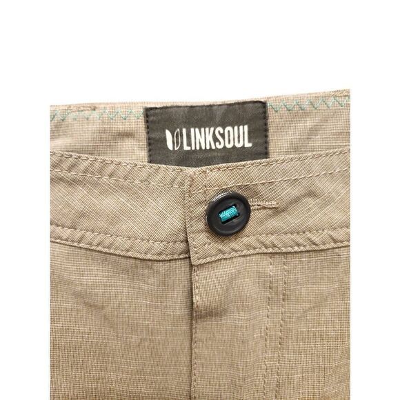 LINKSOUL Performance Golf Shorts Mens 38x10 light beige Poly - Picture 8 of 12